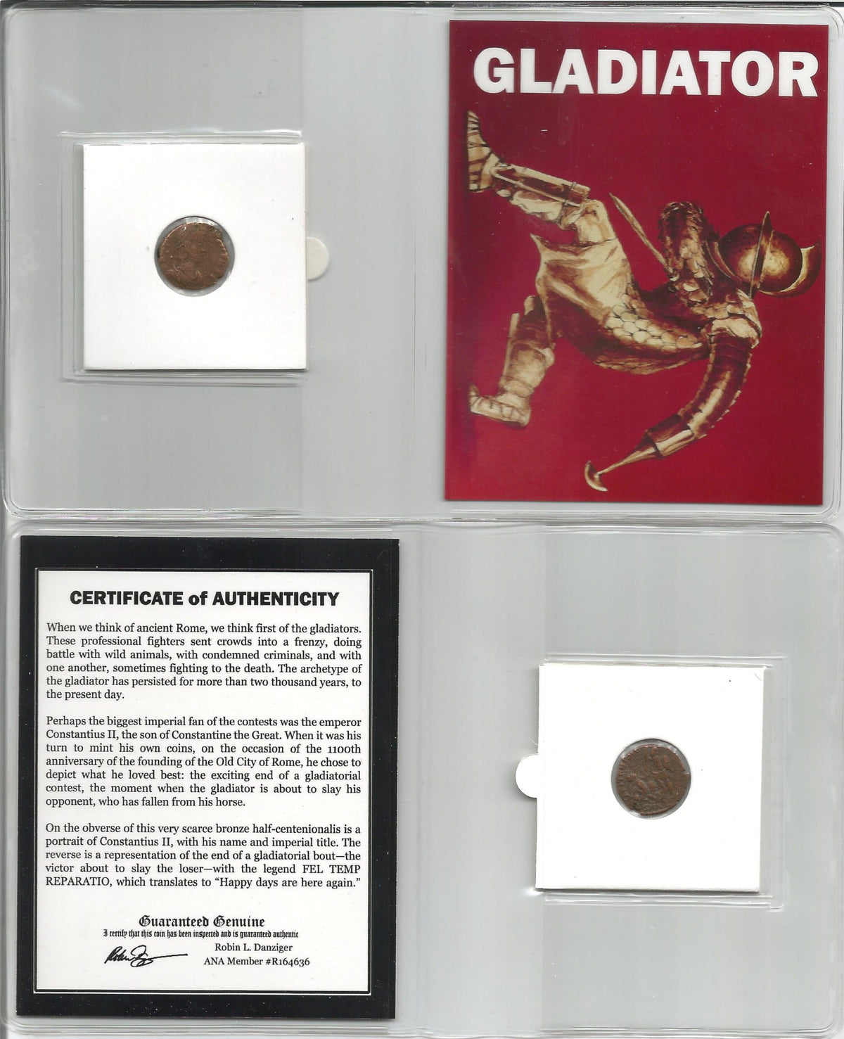 Roman Gladiator Coin (Mid-Sized Album) - image 5