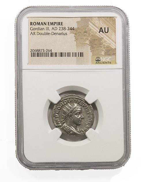 Gordian III AR Double-Denarius AD 238-244 NGC AU Ancient Roman Coin