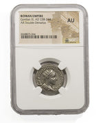 Gordian III AR Double-Denarius AD 238-244 NGC AU Ancient Roman Coin