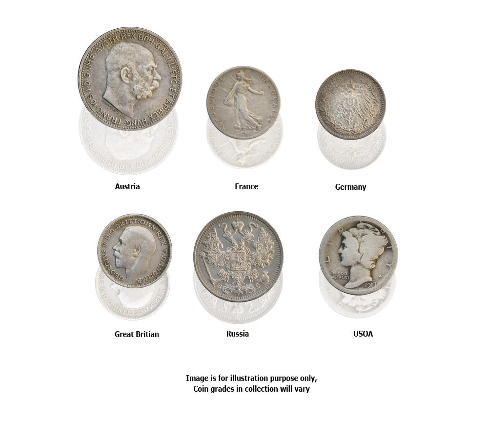 The Great War Box: 6 Silver Coins from the First World War (WWI) (Six-Coin Box) - image 2