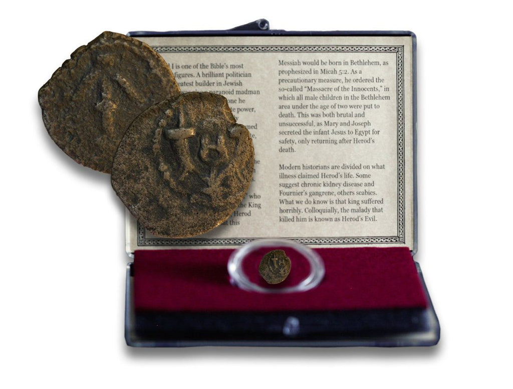 Judaea AE Herod the Great Bronze Prutah (Clear Box) - image 2