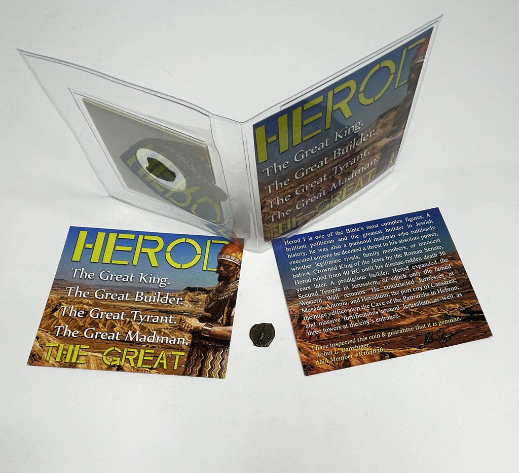 Herod the Great: Genuine Bronze Judean Prutah of the Biblical Holy Land - image 3