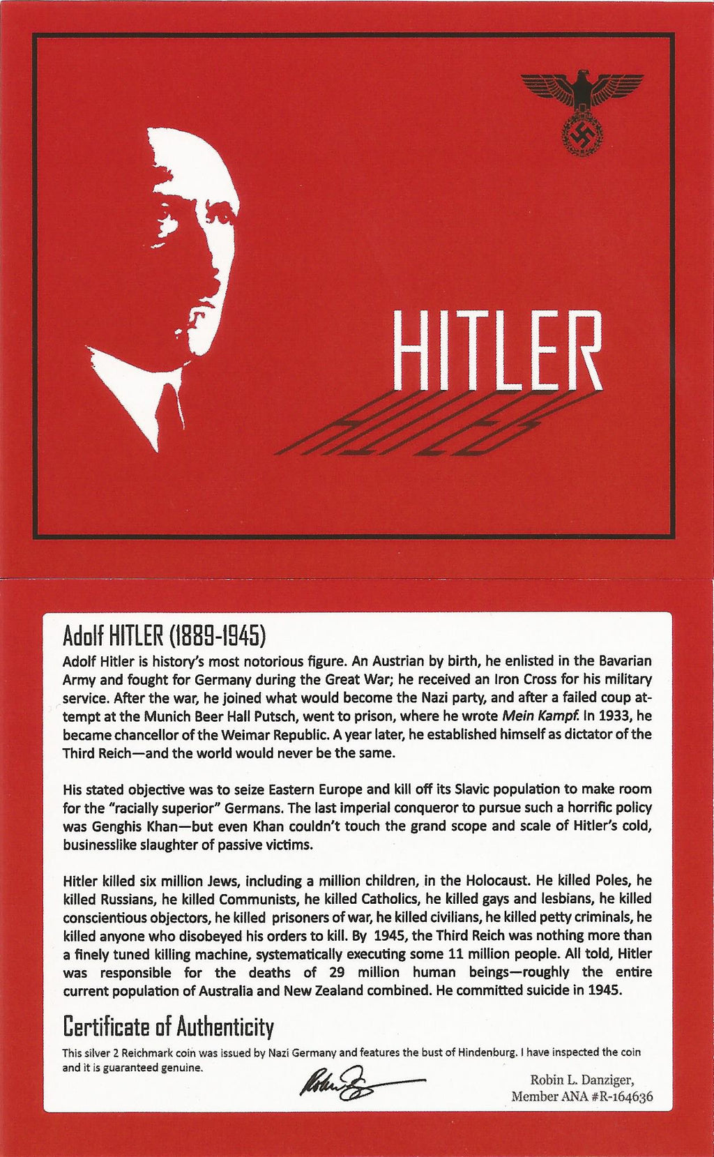 Hitler: One Silver Coin (Mid-Sized Album) - image 6