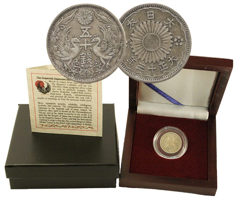 Imperial Japan: Box of Silver Japanese Coin (One-Coin Box) - image 2