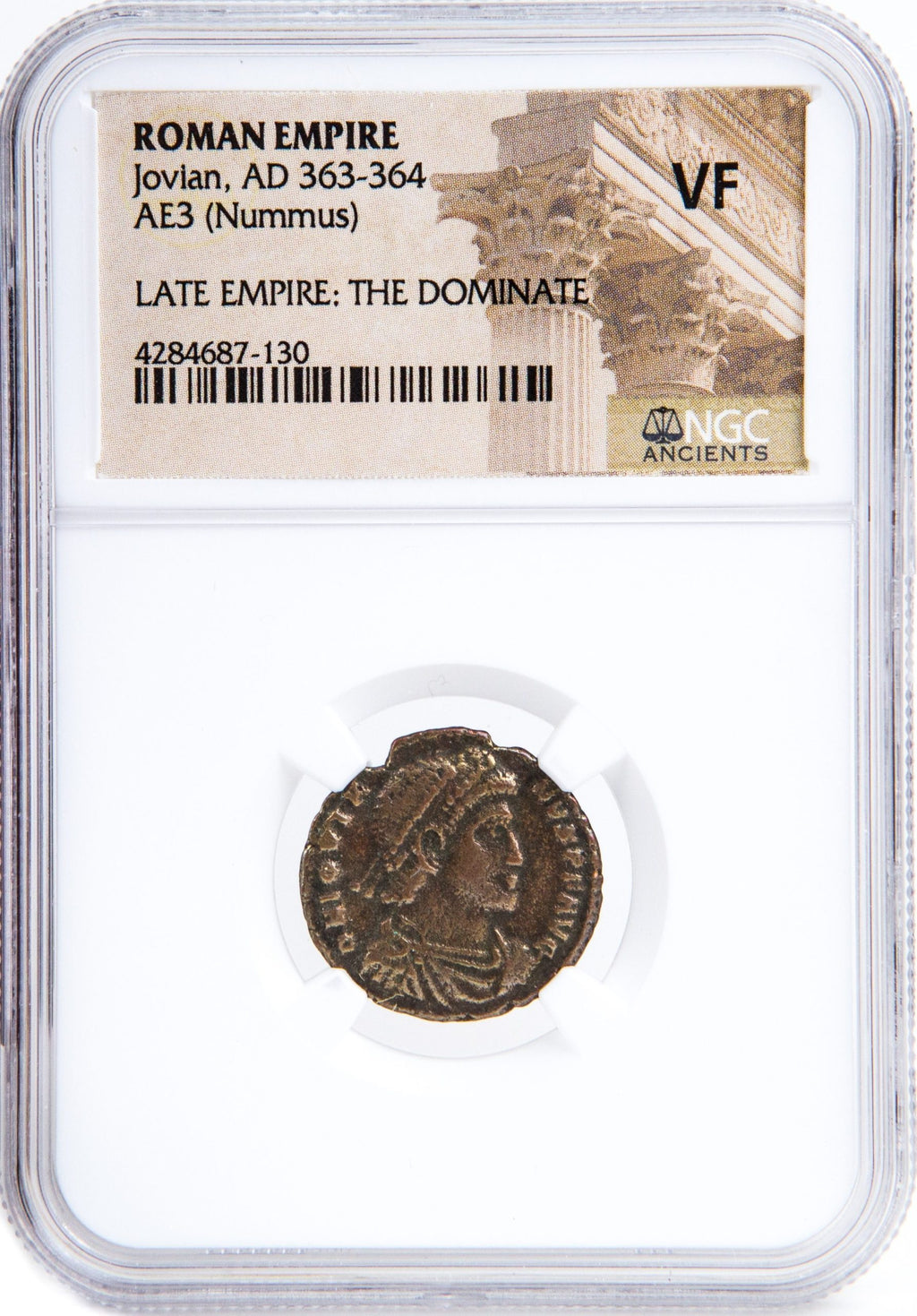 Jovian AE3 Nummus AD 363-364 NGC VF Ancient Roman Coin