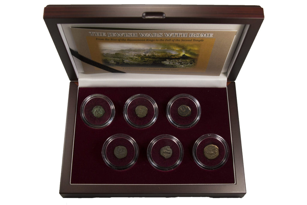 The Jewish Wars with Rome: A Box of 6 Ancient Bronze Roman and Judaean Coins - image 3