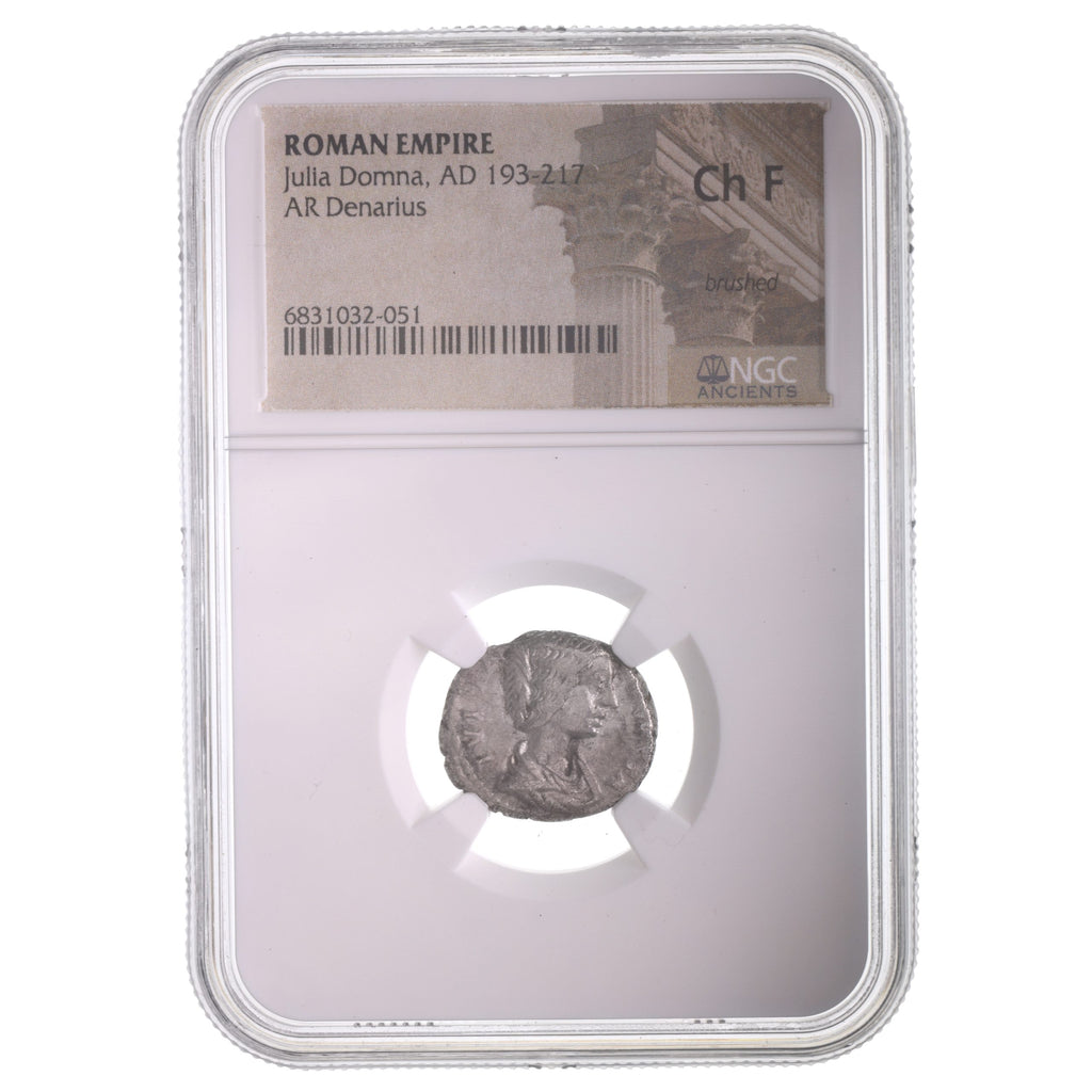 Julia Domna AR Denarius AD 193-217 NGC CH-F Ancient Roman Coin