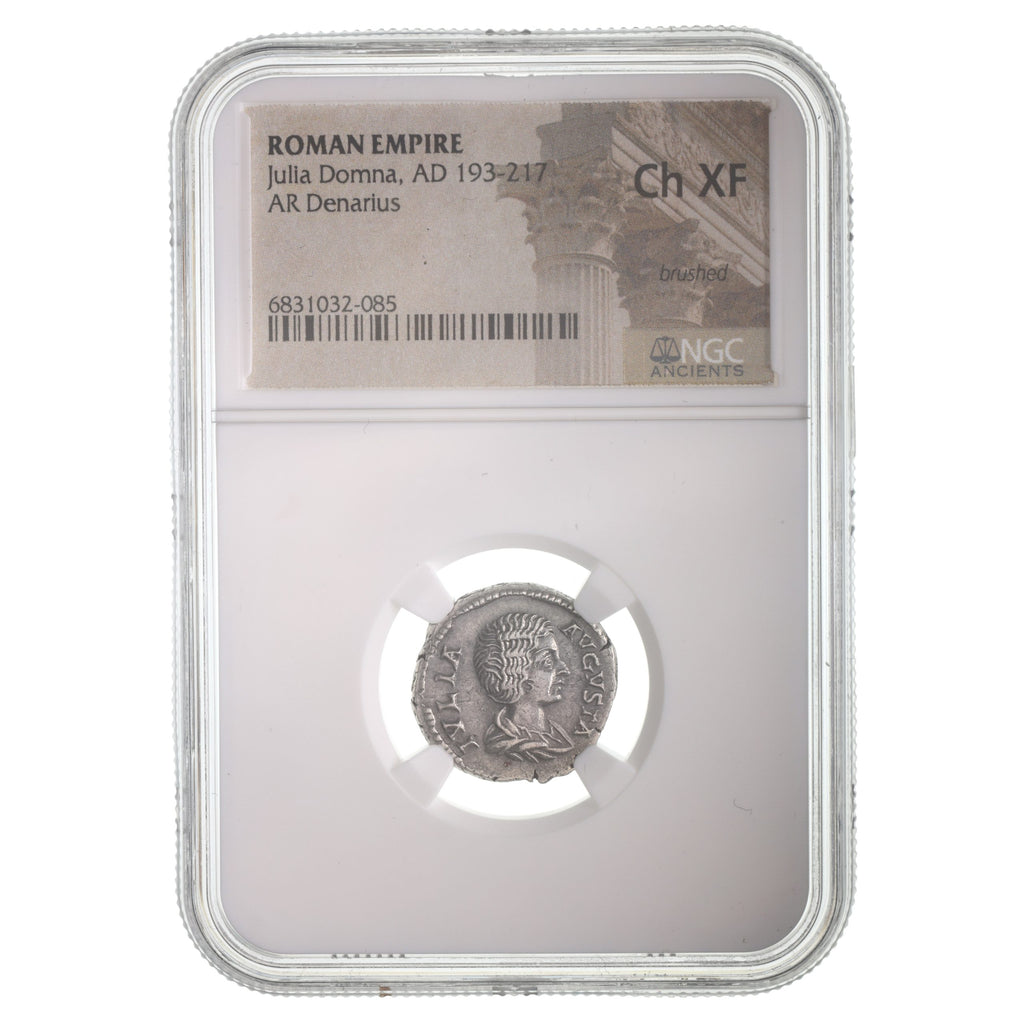 Julia Domna AR Denarius AD 193-217 NGC CH-XF Ancient Roman Coin