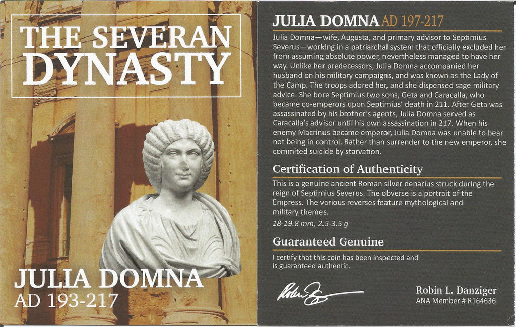 Julia Domna AR Denarius AD 193-217 NGC VF Ancient Roman Coin — image 3