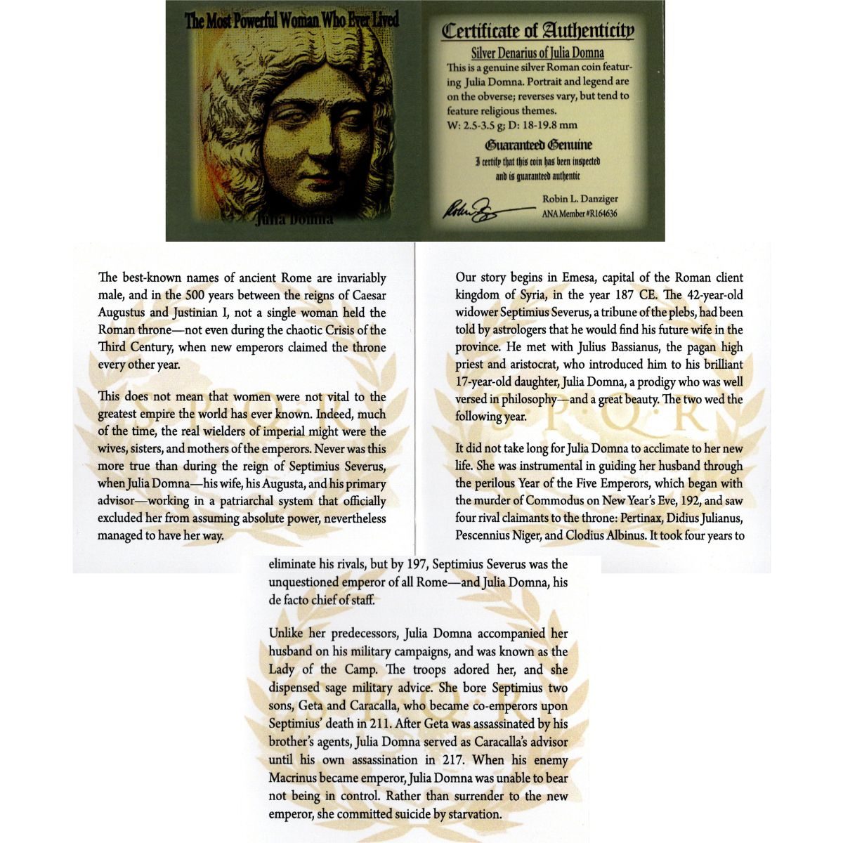 The Most Powerful Woman Who Ever Lived: Box of Silver Roman Denarius of Julia - image 3