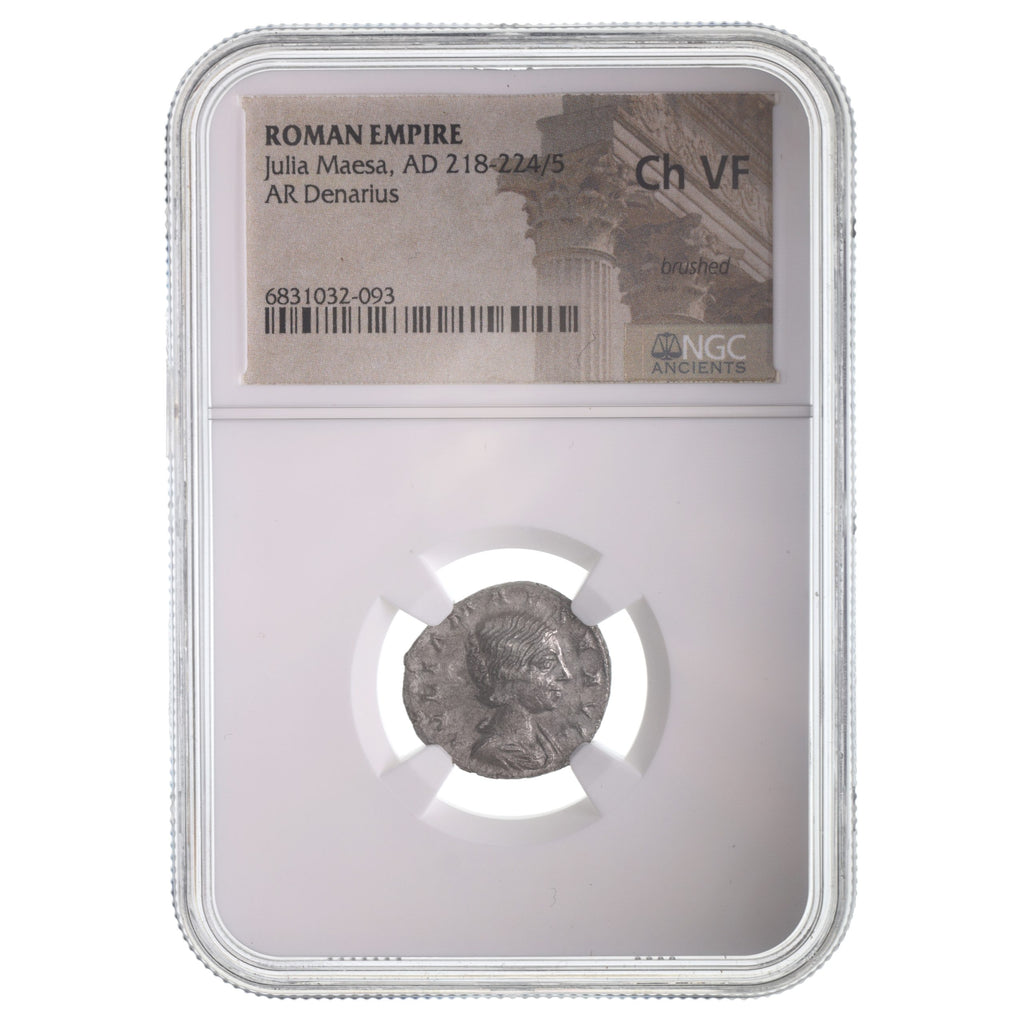 Julia Maesa Silver Denarius AD 218-224/5 NGC CH-VF Ancient Roman Coin