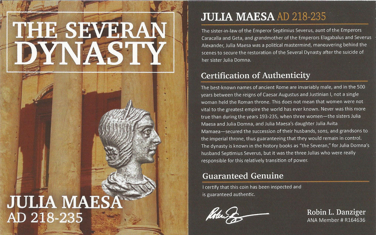 Julia Maesa Silver Denarius AD 218-224/5 NGC XF Ancient Roman Coin — image 3