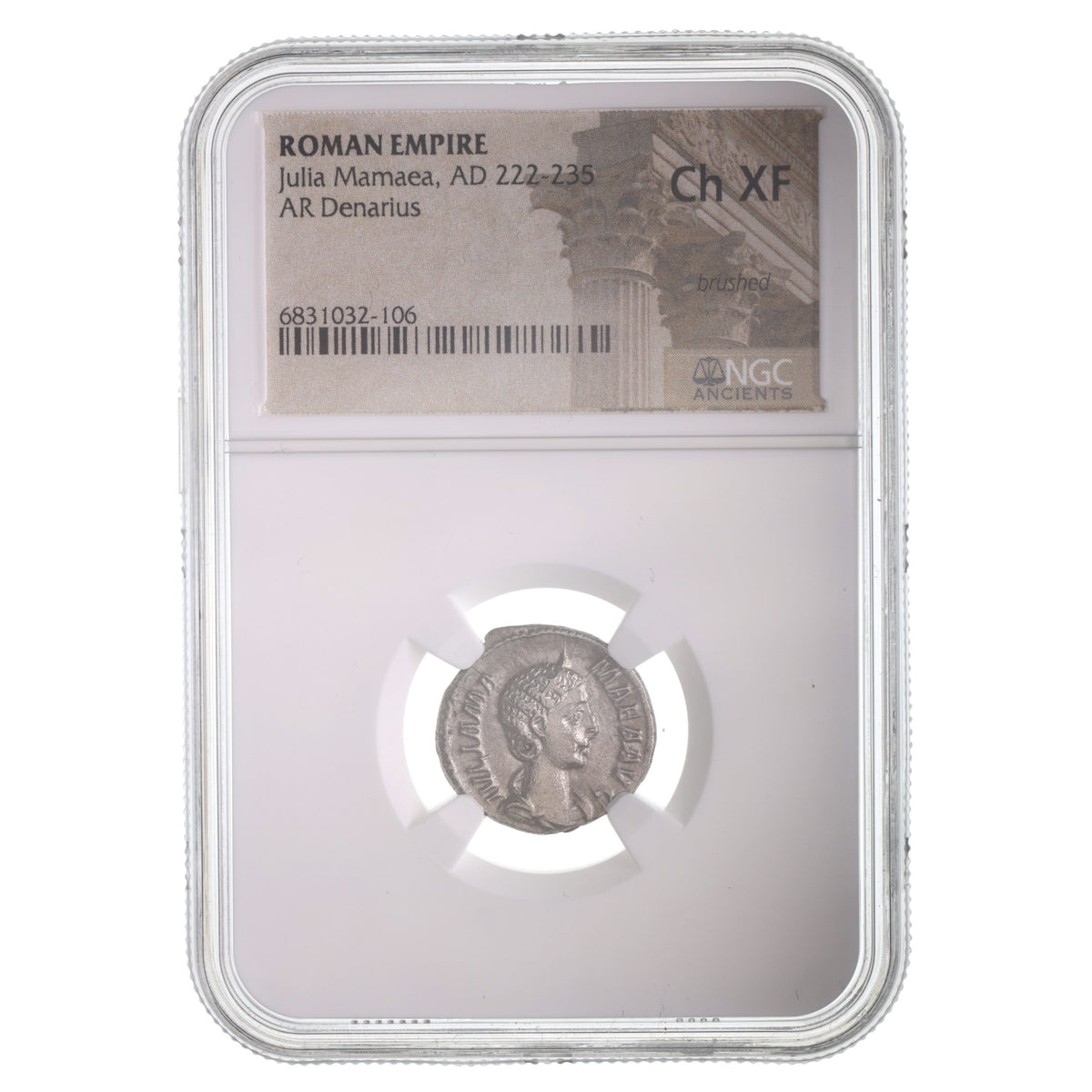 Julia Mamaea AR Denarius AD 222-235 NGC CH-XF Ancient Roman Coin