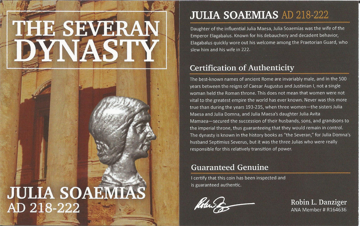Julia Soaemias Silver Denarius AD 218-222 NGC F Ancient Roman Coin — image 4
