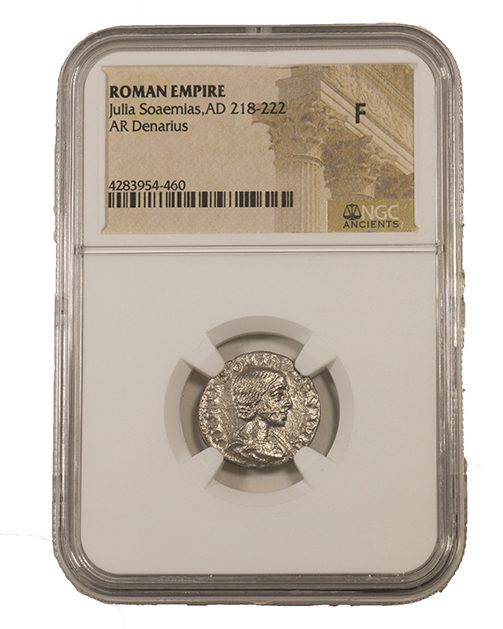 Julia Soaemias Silver Denarius AD 218-222 NGC F Ancient Roman Coin — image 5