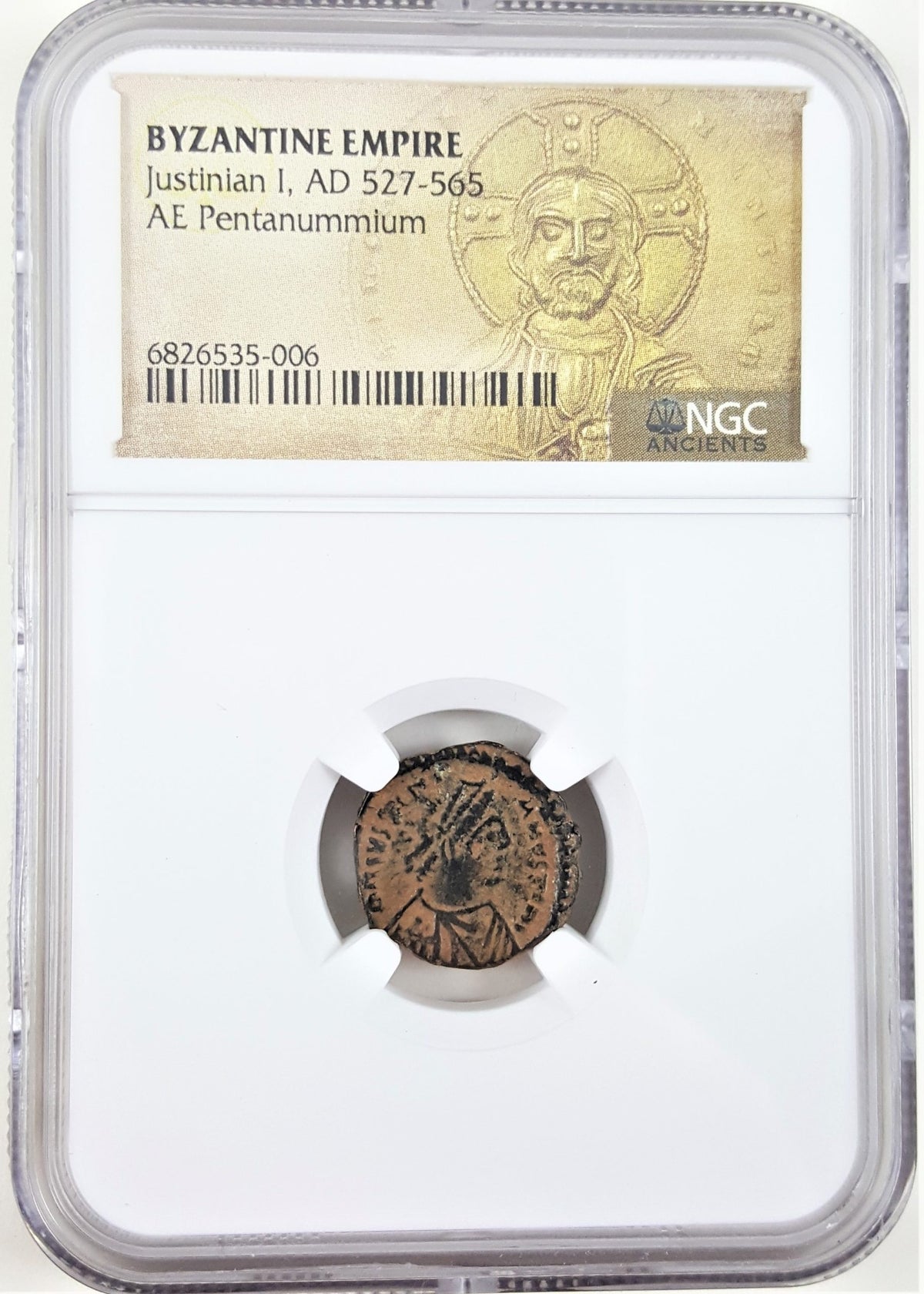 Justinian I AE Pentanummium AD 527-565 NGC Encapsulated Byzantine Coin — image 5