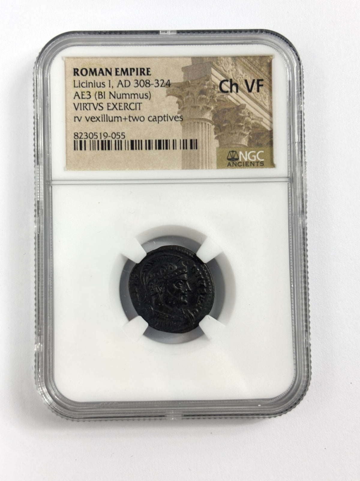 Licinius I (AD 308–324) Roman Empire AE2/AE3 Nummus NGC Ch VF representative stock photograph