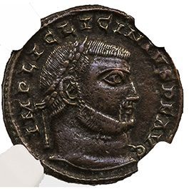 Licinius I (AD 308–324) Roman Empire AE2/AE3 Nummus NGC XF representative stock photograph 3