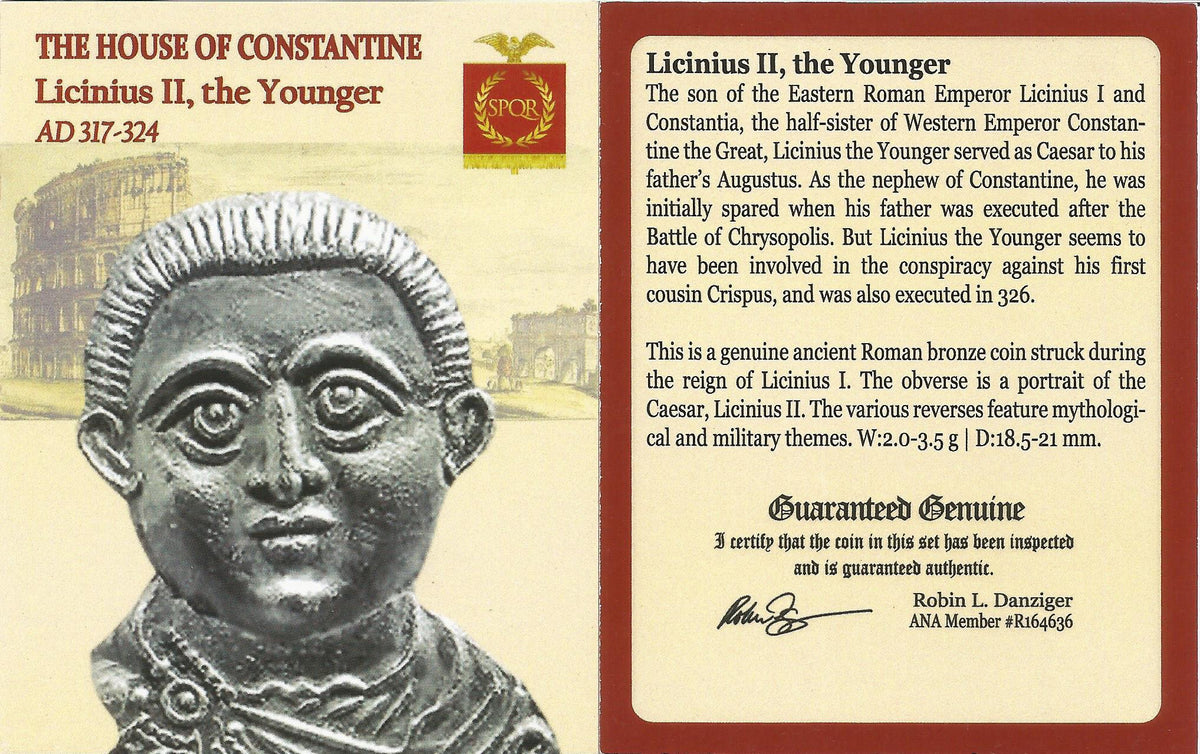 Licinius II (AD 317–324) Roman Empire AE3 Nummus NGC F representative stock photograph 4
