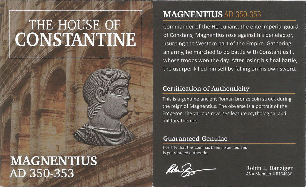 Magnentius BI Centenionalis AD 350-353 NGC F Ancient Roman Coin — image 3