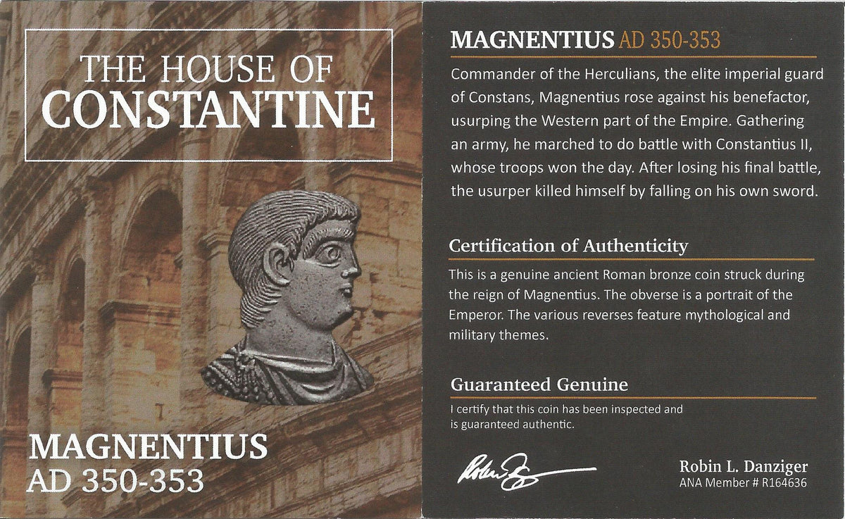 Magnentius BI Centenionalis AD 350-353 NGC F Ancient Roman Coin — image 3