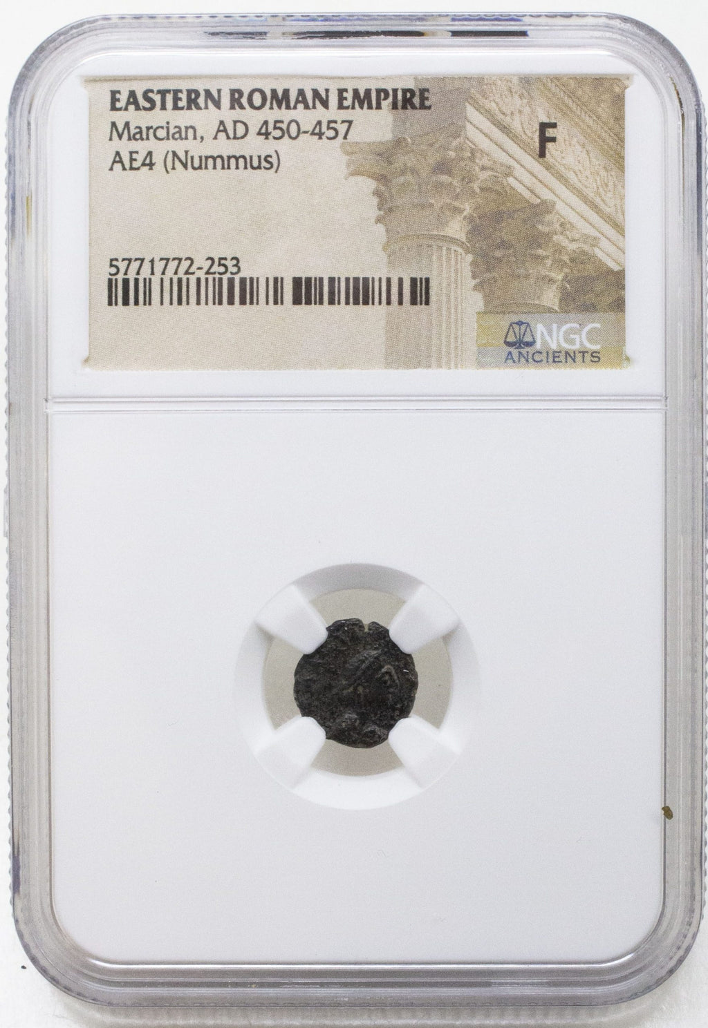 Marcian AE4 Nummus AD 450-457 NGC F Ancient Roman Coin — image 5