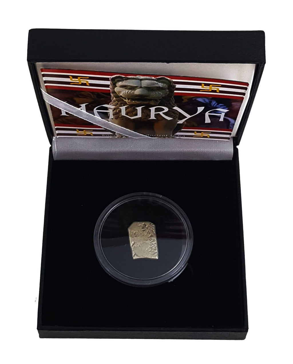 Mauryan Empire: Silver Punch Mark Coin of Ancient India (budget box) - image 3