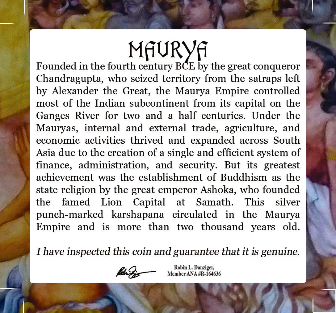 Mauryan Empire: Silver Punch Mark Coin of Ancient India (budget box) - image 6