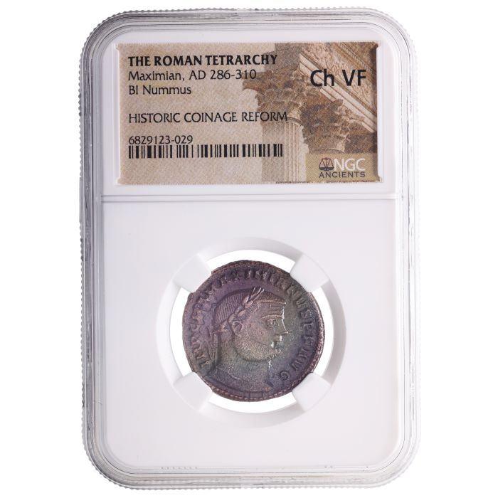 Maximian BI Nummus AD 286-310 NGC CH-VF Ancient Roman Coin