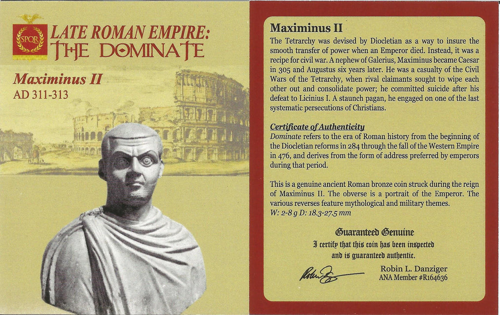 Maximinus II BI Reduced Nummus AD 310-313 NGC VF Ancient Roman Coin — image 3