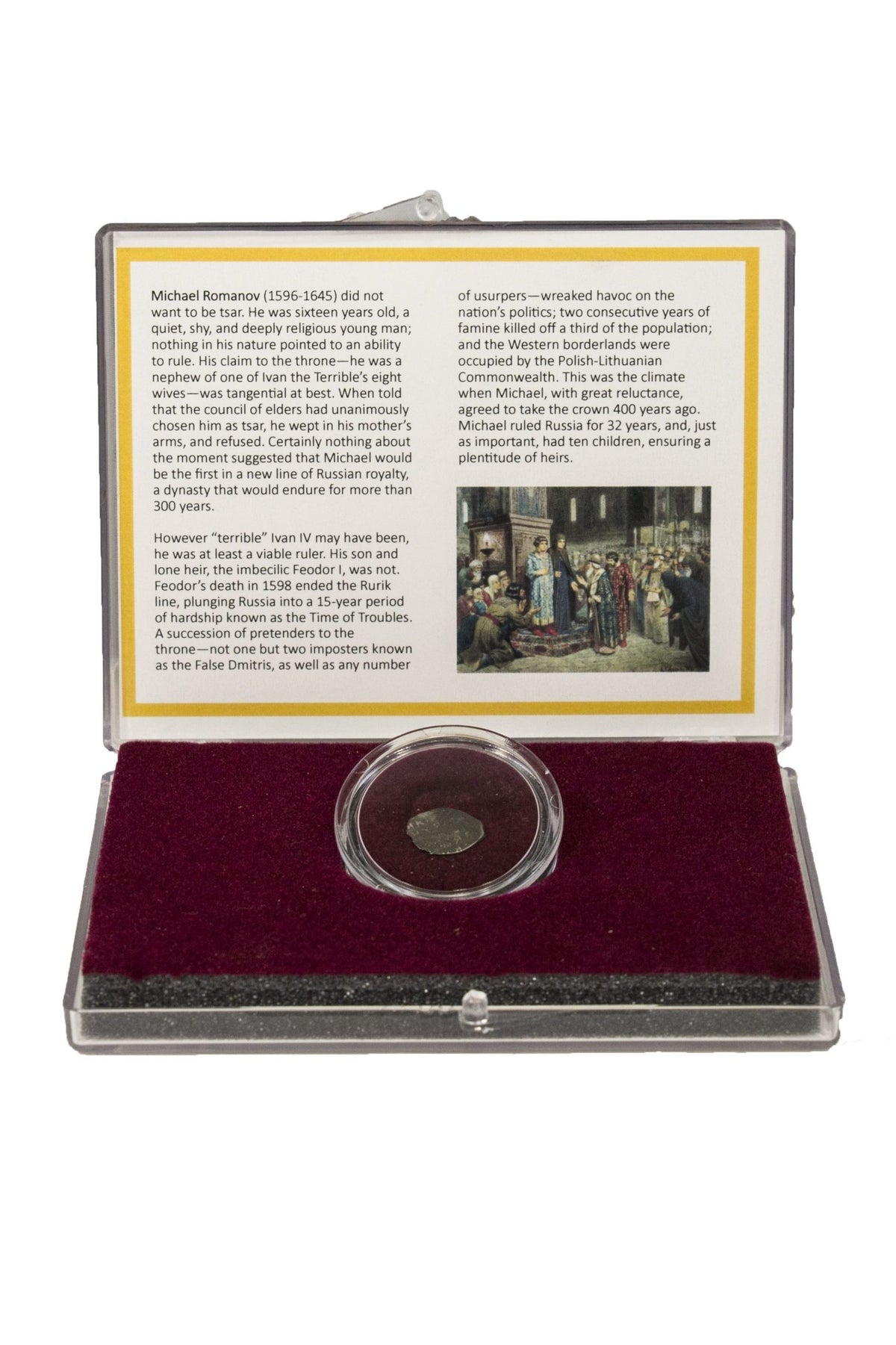 First Romanov Coins: Wire Money of Michael I (Clear Box) - image 2