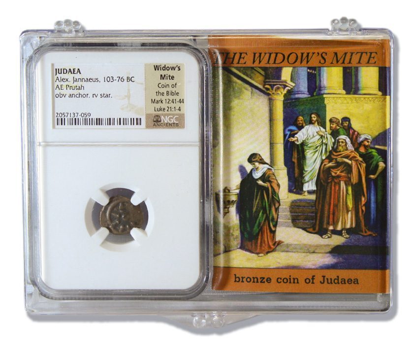 Widow’s Mite: Judean Prutah (103-76 BC) NGC Clear Box