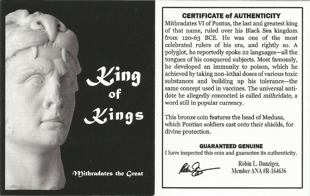 Pontus Amisus AE22 Gorgon Type 85-65 BC Mithradates VI NGC Ancient — image 2