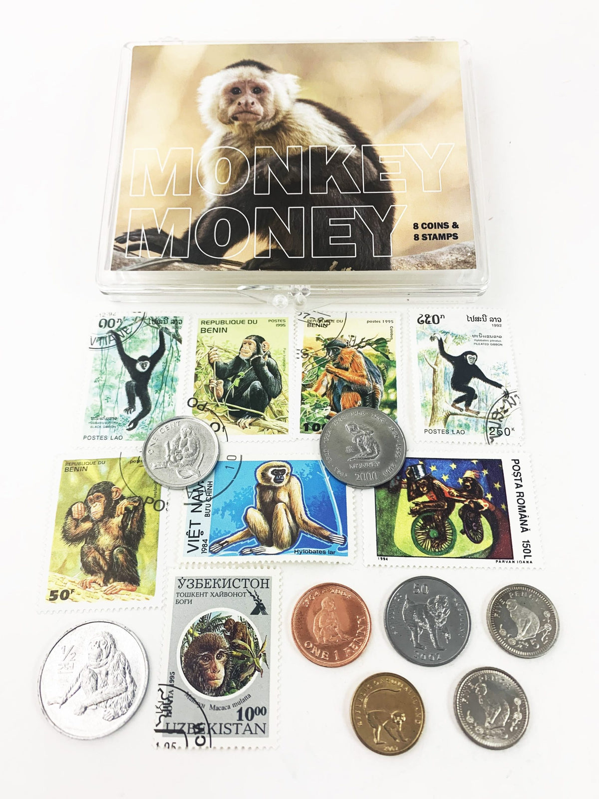 Monkey Money: 8 Coins & 8 Postage Stamps (Clear Box) - image 2