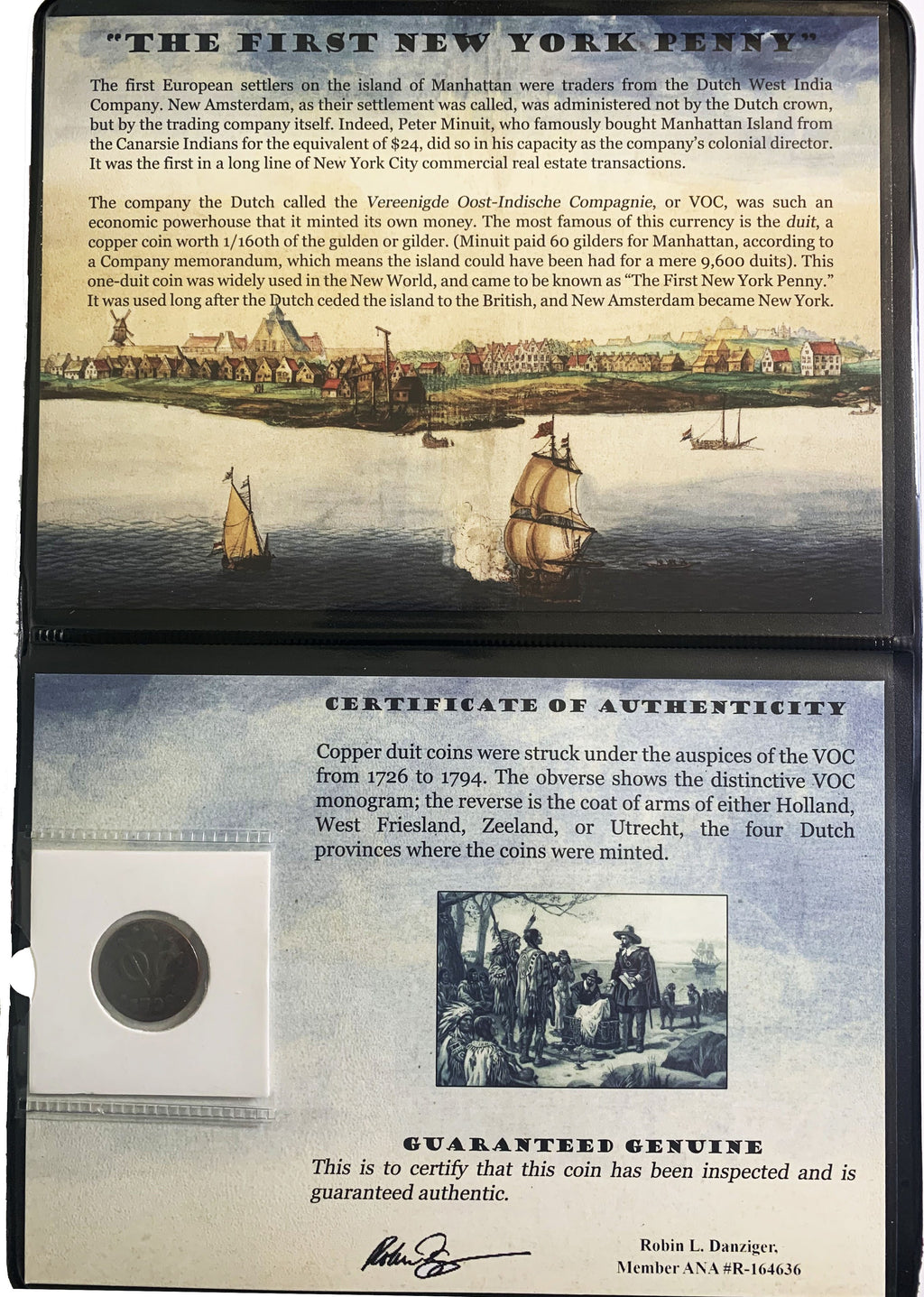 First New York Penny : VOC Copper Duits Album