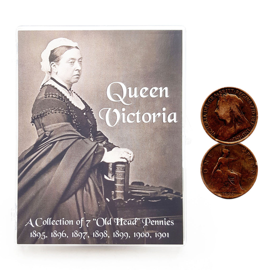 Queen Victoria: A Collection of 7 “Old Head” Pennies, 1895-1901 (Clear Box) - image 2