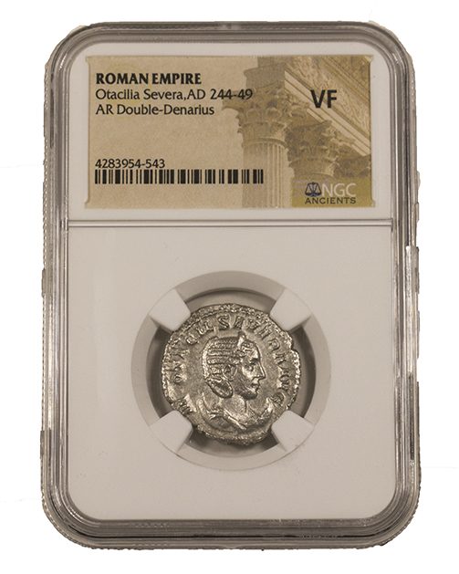 Otacilia Severa Silver Antoninianus AD 244-249 NGC VF Ancient Roman Coin — image 4