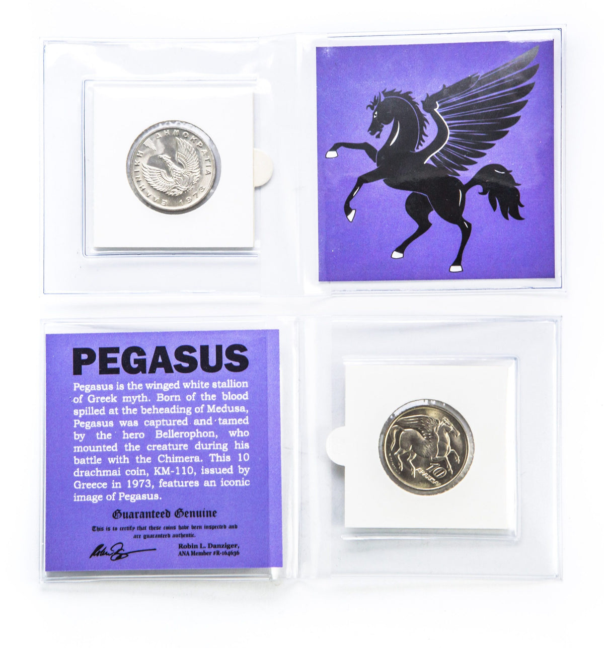 Pegasus 10 drachmai Greek Coin (Mini Album) - image 2