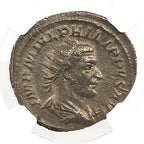Philip I AR Double-Denarius AD 244-249 NGC CH-XF Ancient Roman Coin — image 2