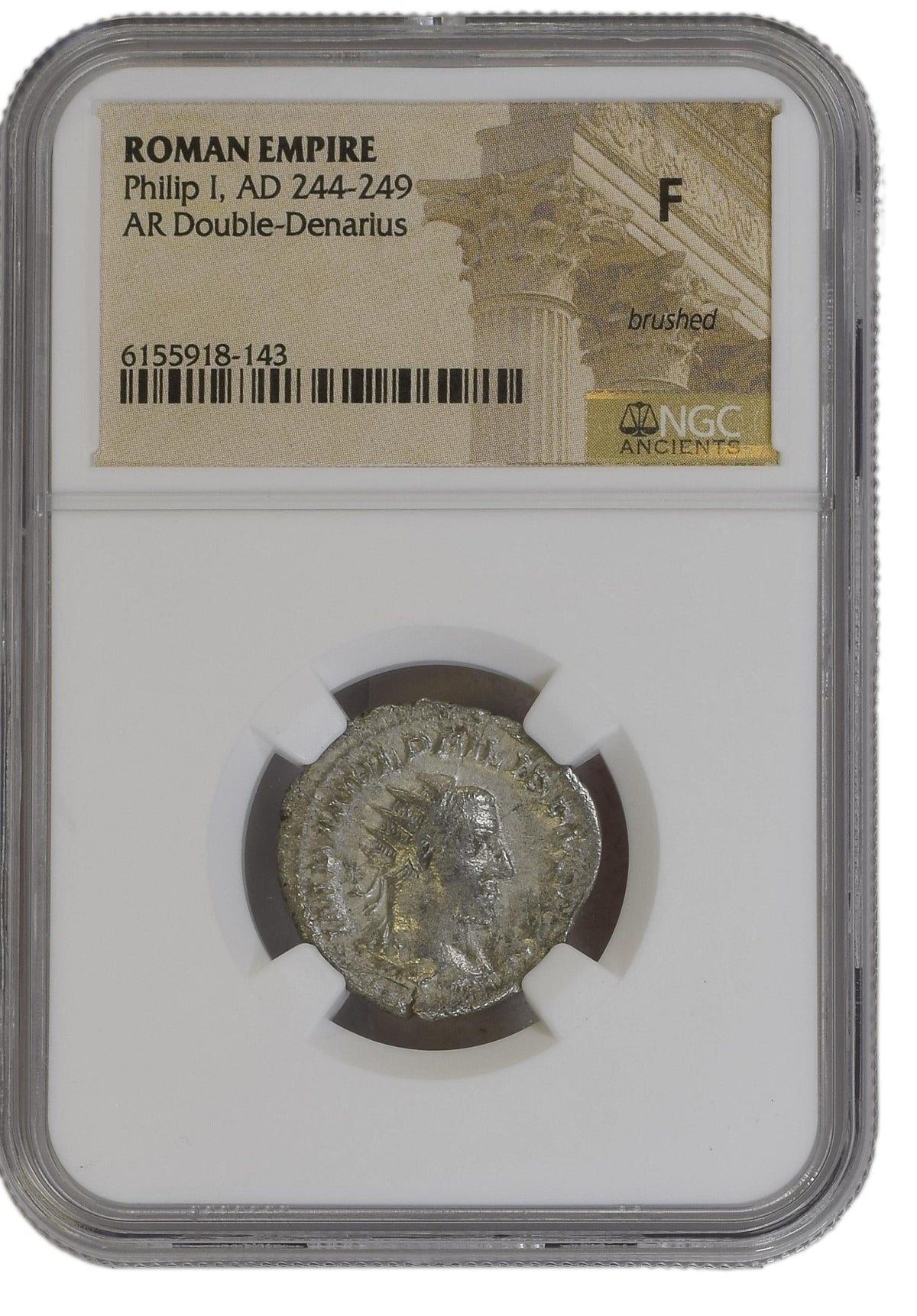 Philip I AR Double-Denarius AD 244-249 NGC F Ancient Roman Coin — image 4
