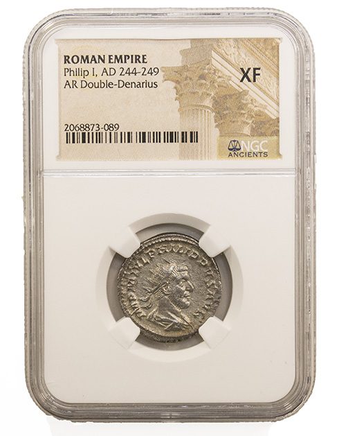 Philip I AR Double-Denarius AD 244-249 NGC XF Ancient Roman Coin