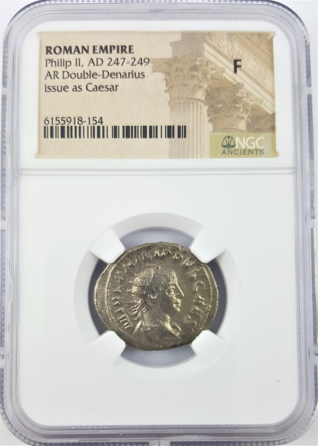 Philip II Silver Antoninianus AD 247-249 NGC F Ancient Roman Coin — image 4