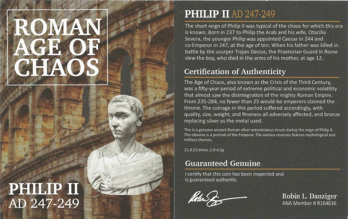 Philip II AR Double-Denarius AD 247-249 NGC VF Ancient Roman Coin — image 3