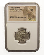 Philip II AR Double-Denarius AD 247-249 NGC VF Ancient Roman Coin