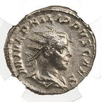Philip II AR Double-Denarius AD 247-249 NGC XF Ancient Roman Coin — image 2