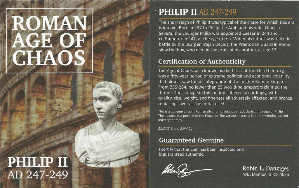 Philip II AR Double-Denarius AD 247-249 NGC XF Ancient Roman Coin — image 3