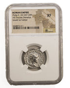 Philip II AR Double-Denarius AD 247-249 NGC XF Ancient Roman Coin