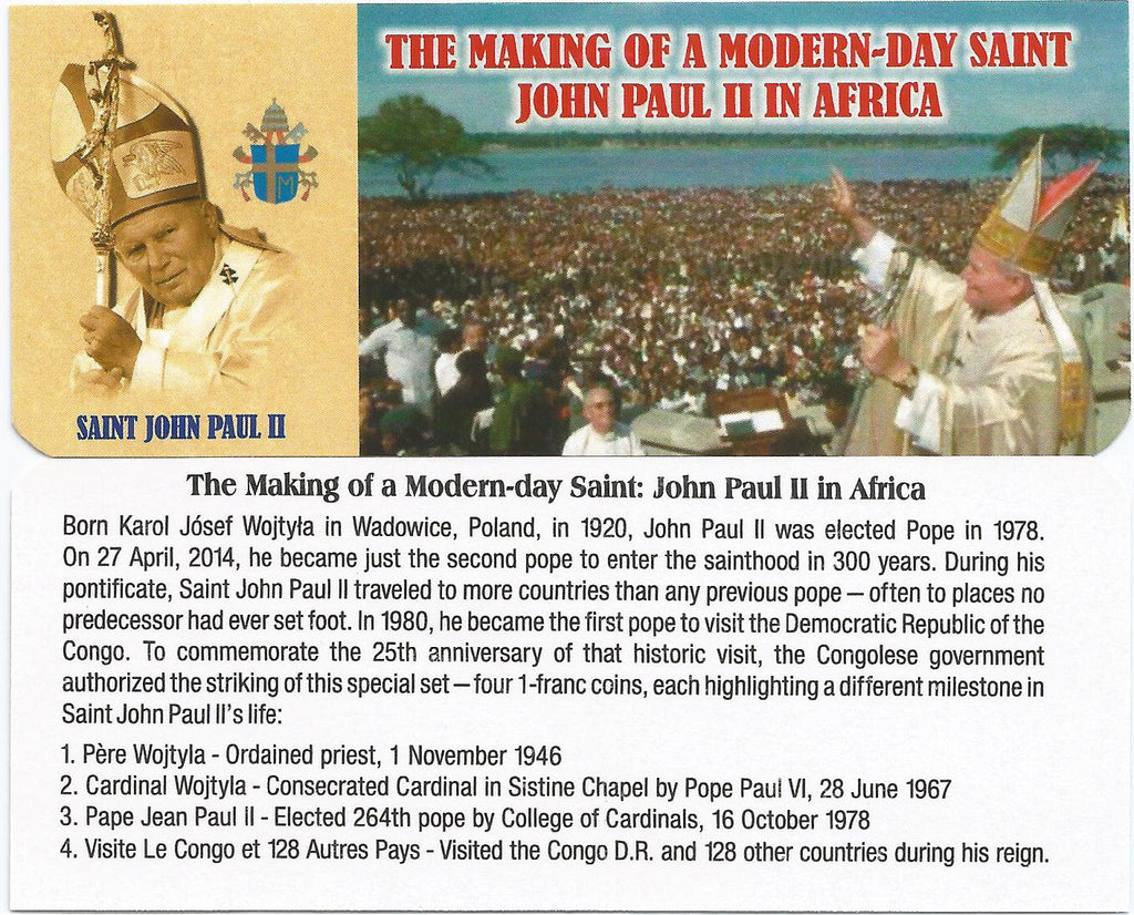 Saint John Paul II Four Coins of the Congo (Mini Album) - image 3