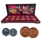 Queen Elizabeth II: A Collection of 12 Portrait Coins (Wooden Box Set)