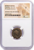 Quintillus Bronze Antoninianus AD 270 NGC F Ancient Roman Coin